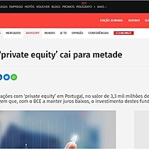 Investimento de private equity cai para metade